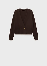 Cross-over cardigan with jewel button