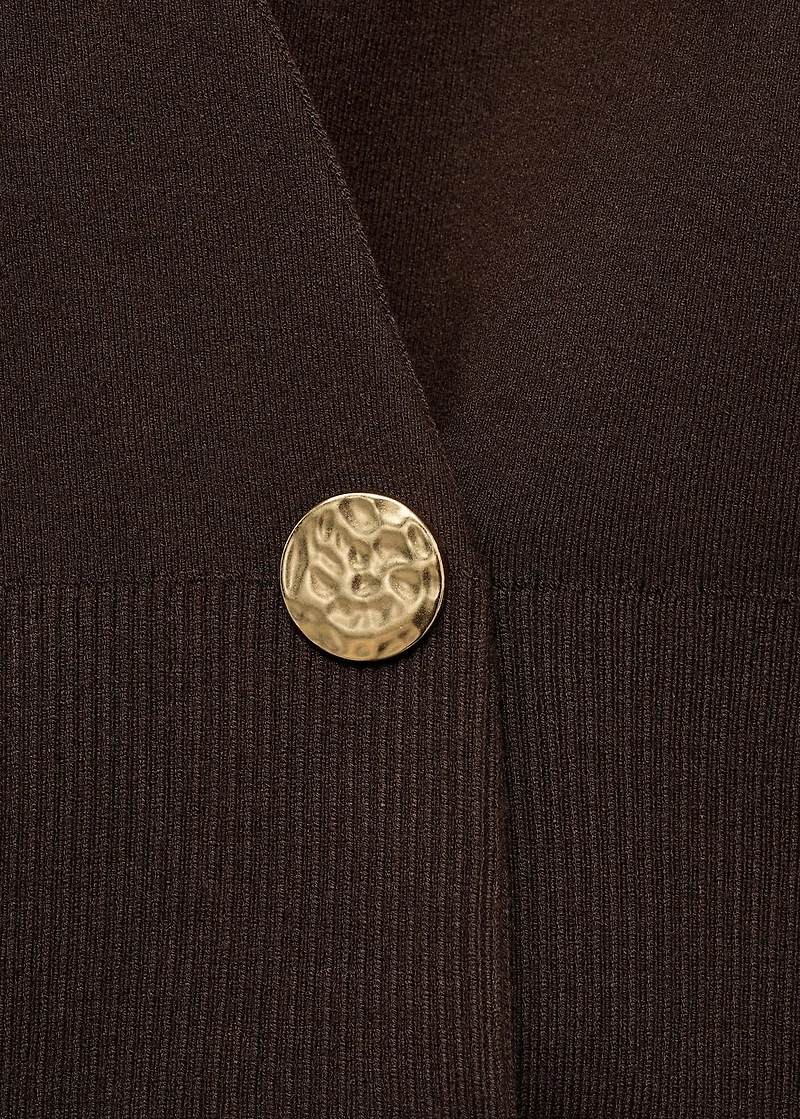 Cross-over cardigan with jewel button