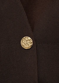 Cross-over cardigan with jewel button
