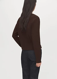 Cross-over cardigan with jewel button