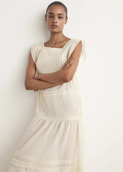 Cotton lace nightdress with drawstring
