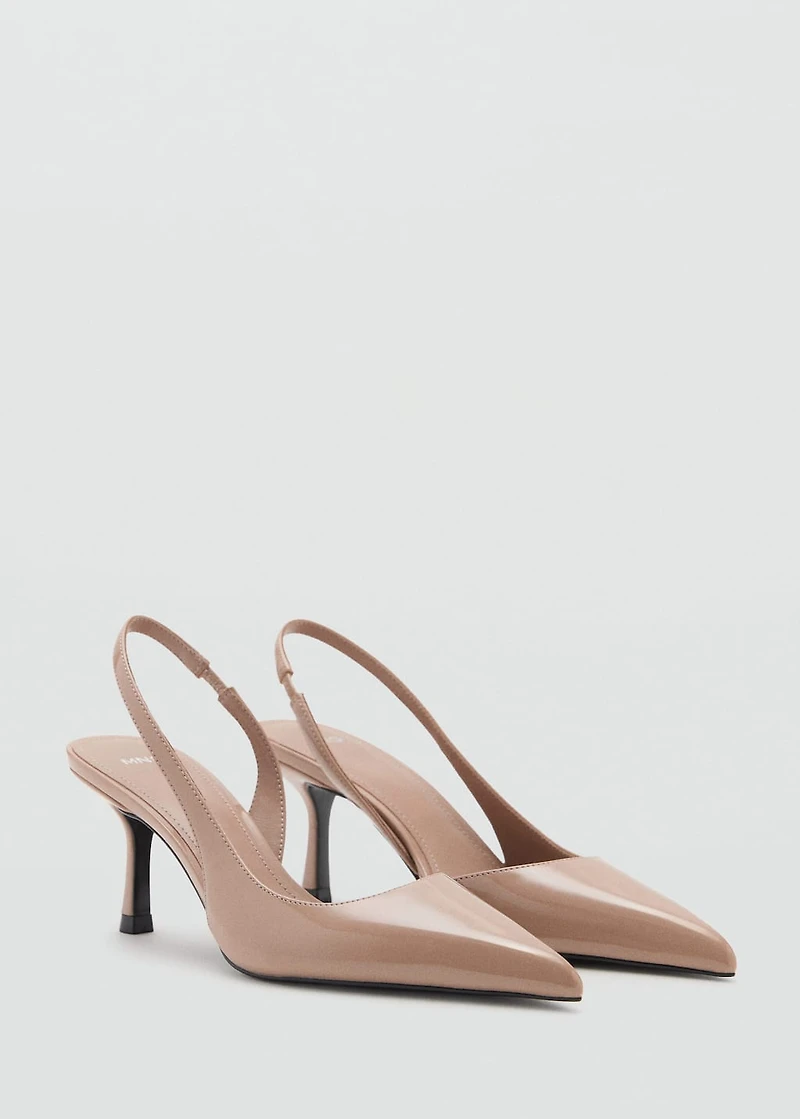 Patent heeled shoes