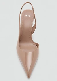Patent heeled shoes