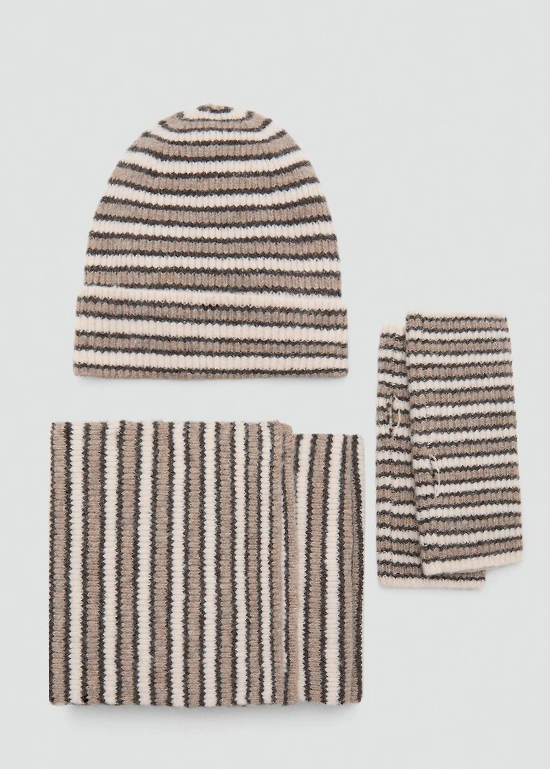Striped knit gloves