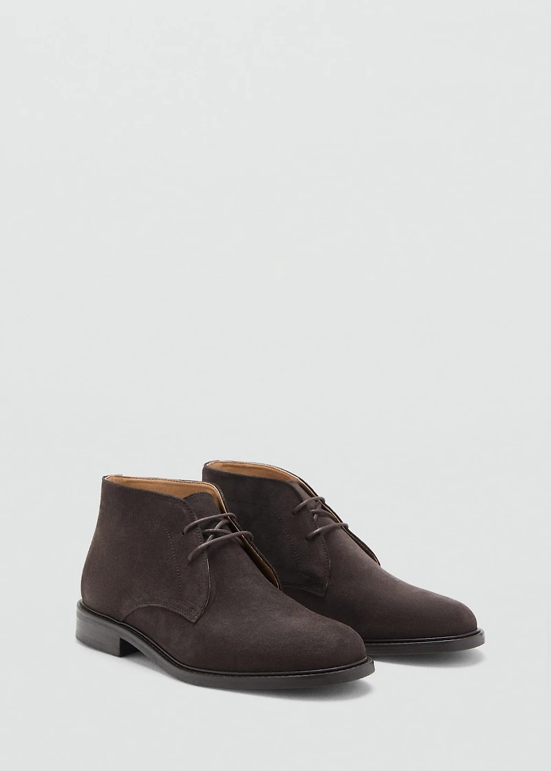Suede leather ankle boots