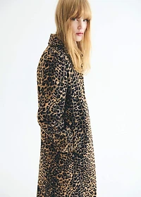 Leopard-print long coat
