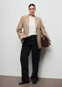 Wool-blend suit blazer with pockets
