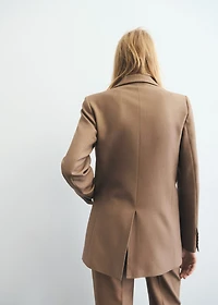 Wool-blend suit blazer with pockets