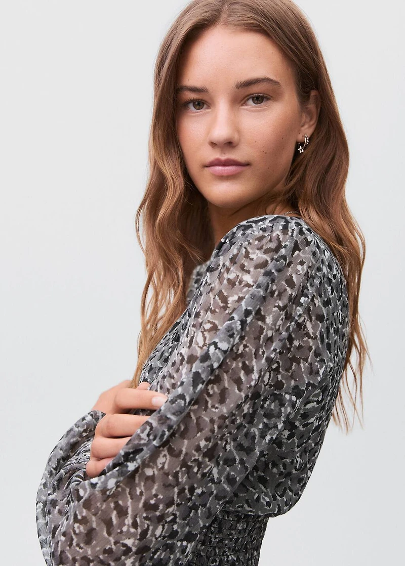 Ruffled leopard ledress