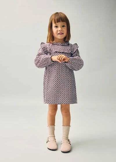 Ruffled printed dress