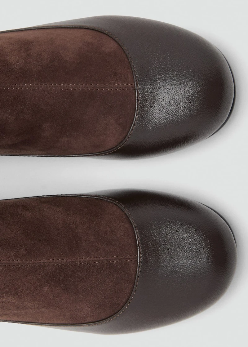 Combined leather ankle boot