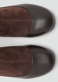 Combined leather ankle boot