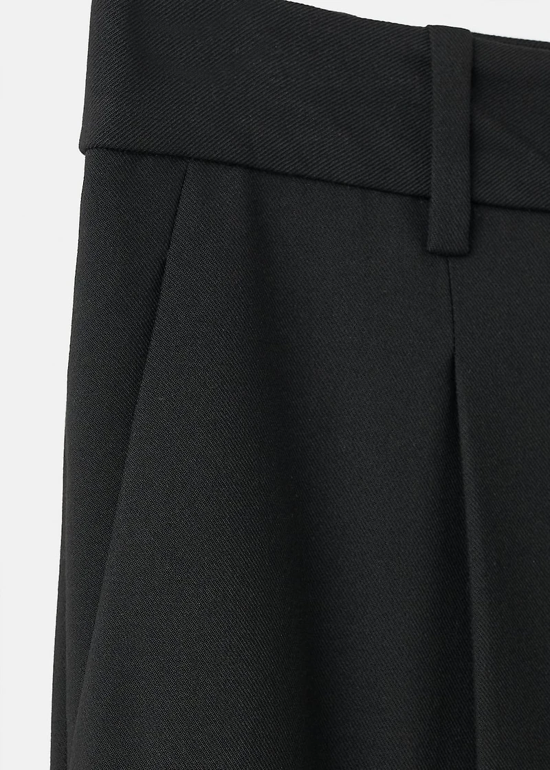 Pleated wide leg trousers
