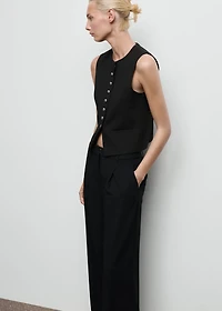Pleated wide leg trousers