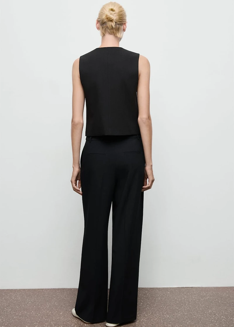 Pleated wide leg trousers