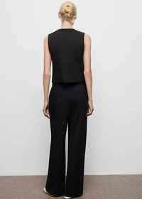 Pleated wide leg trousers