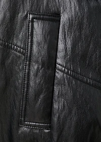 Leather-effect jacket with shearling collar