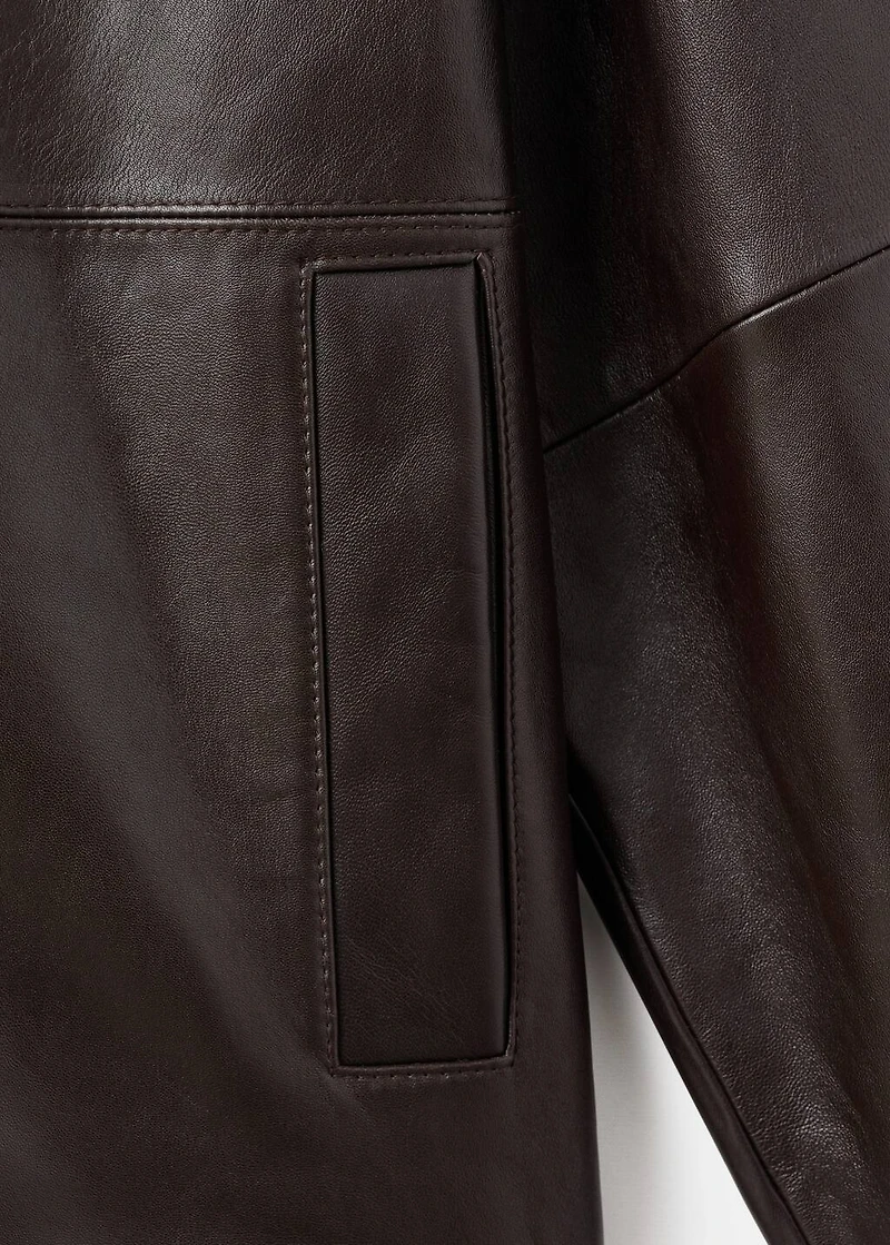 100% leather jacket with hood