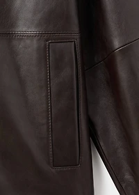 100% leather jacket with hood