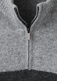 Striped sweater with perkins neck