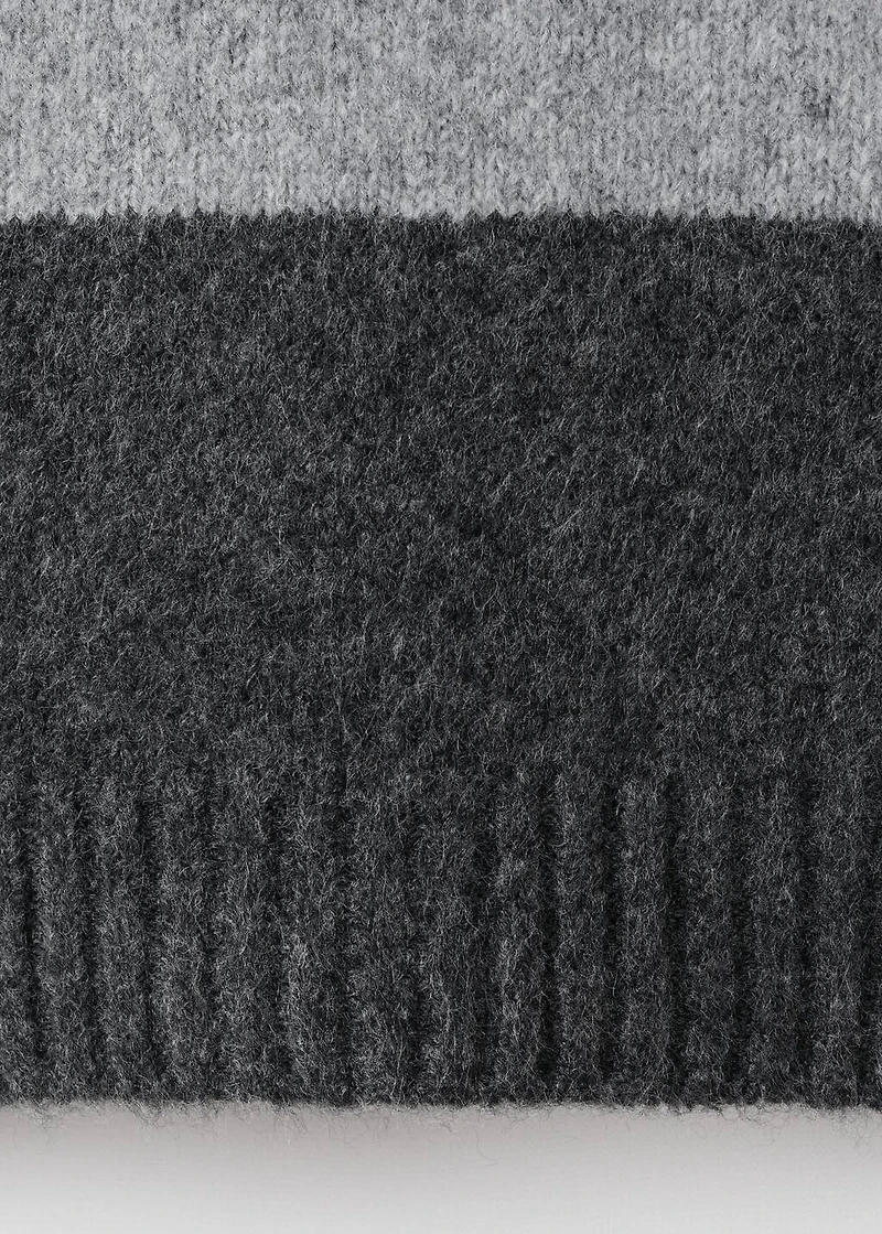 Striped sweater with perkins neck
