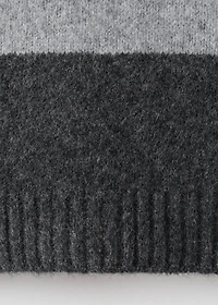 Striped sweater with perkins neck