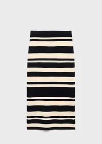 Knitted midi skirt with stripes