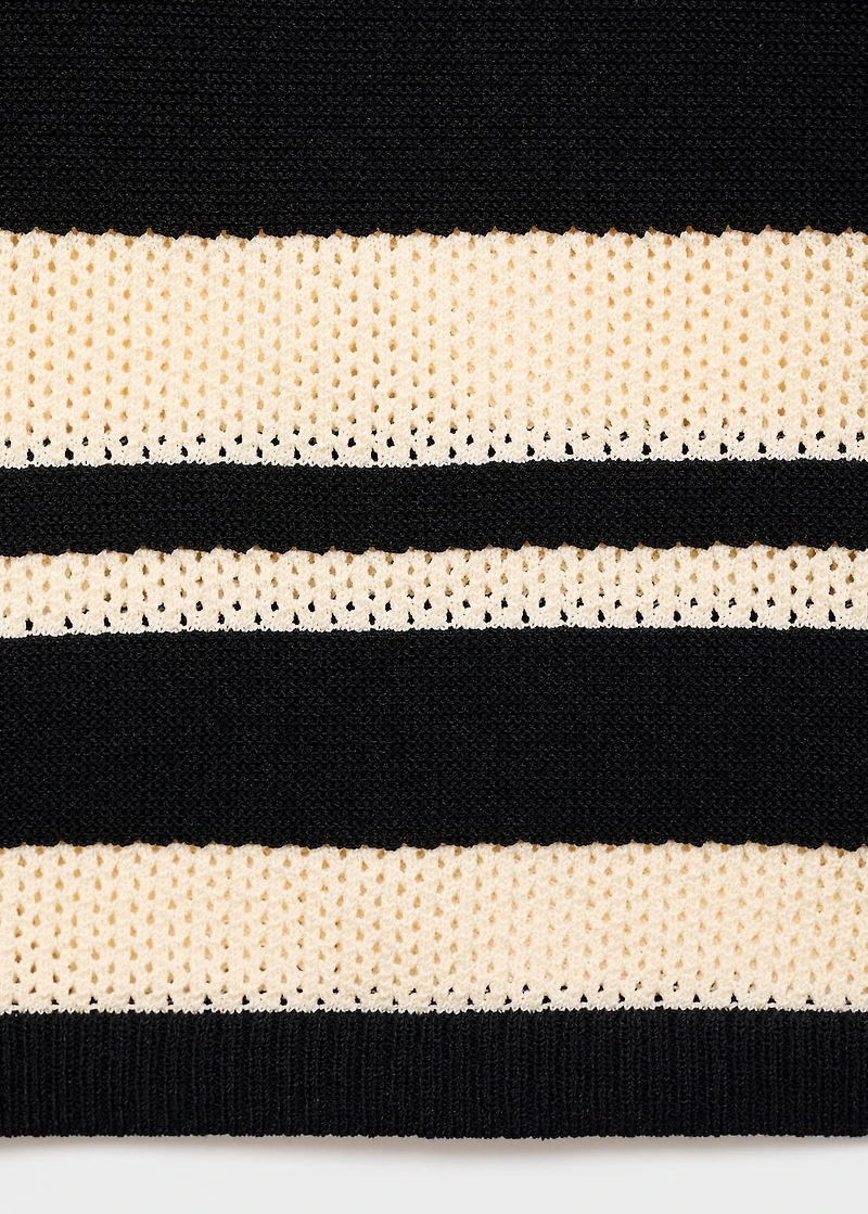 Knitted midi skirt with stripes