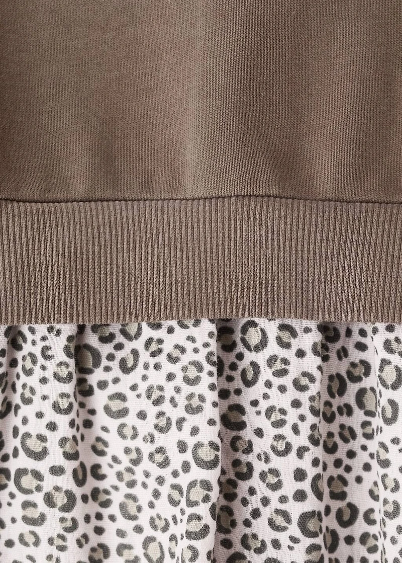 Leopard-print sweatshirt dress