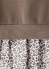 Leopard-print sweatshirt dress