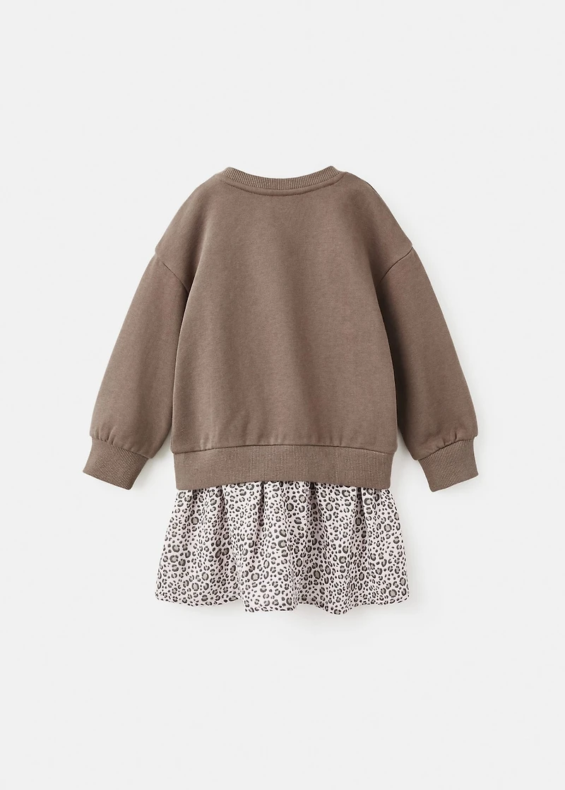 Leopard-print sweatshirt dress