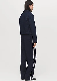 Contrast stripe straight pants