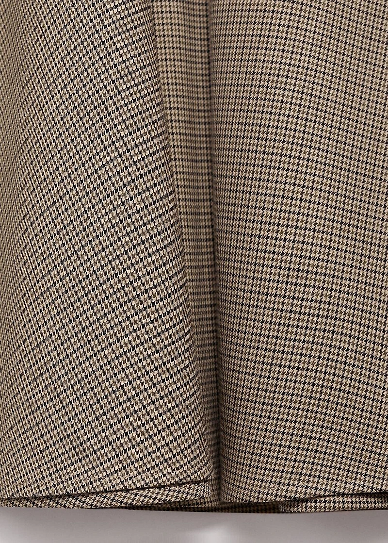 Houndstooth wool-blend skirt