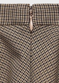 Houndstooth wool-blend skirt