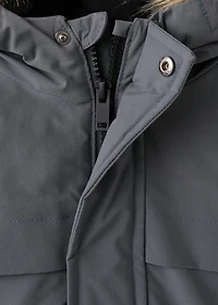 Anorak with shearling-effect hood