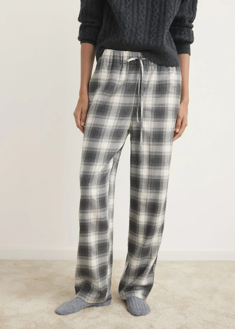 Checked flannel trousers