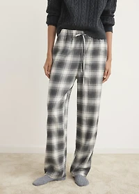 Checked flannel trousers