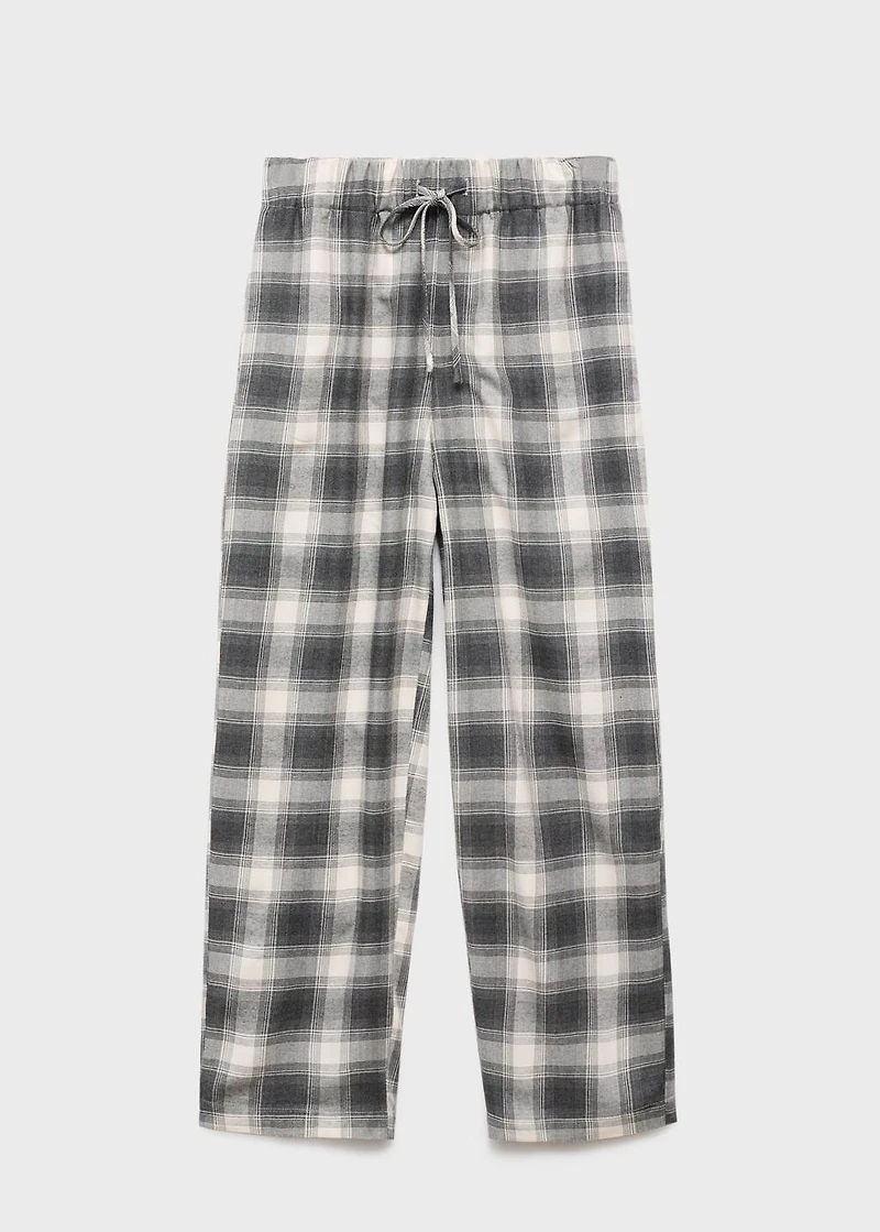 Checked flannel trousers