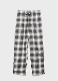 Checked flannel trousers