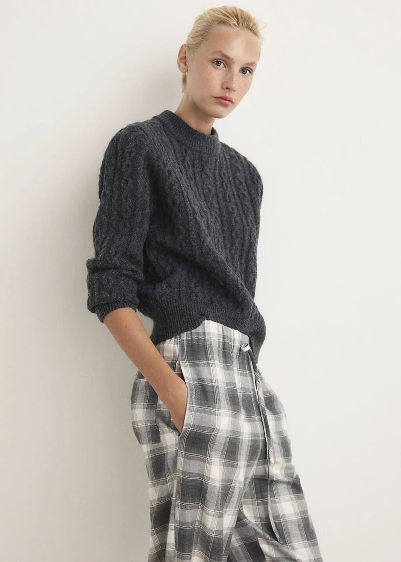 Checked flannel trousers