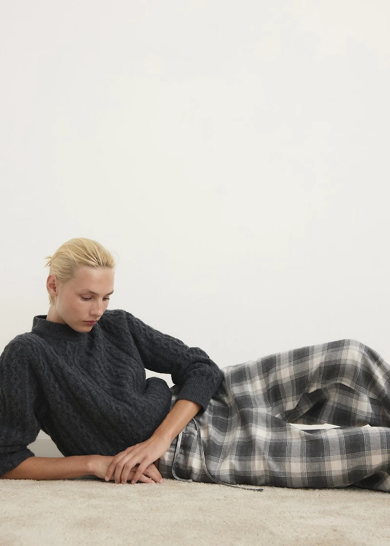 Checked flannel trousers
