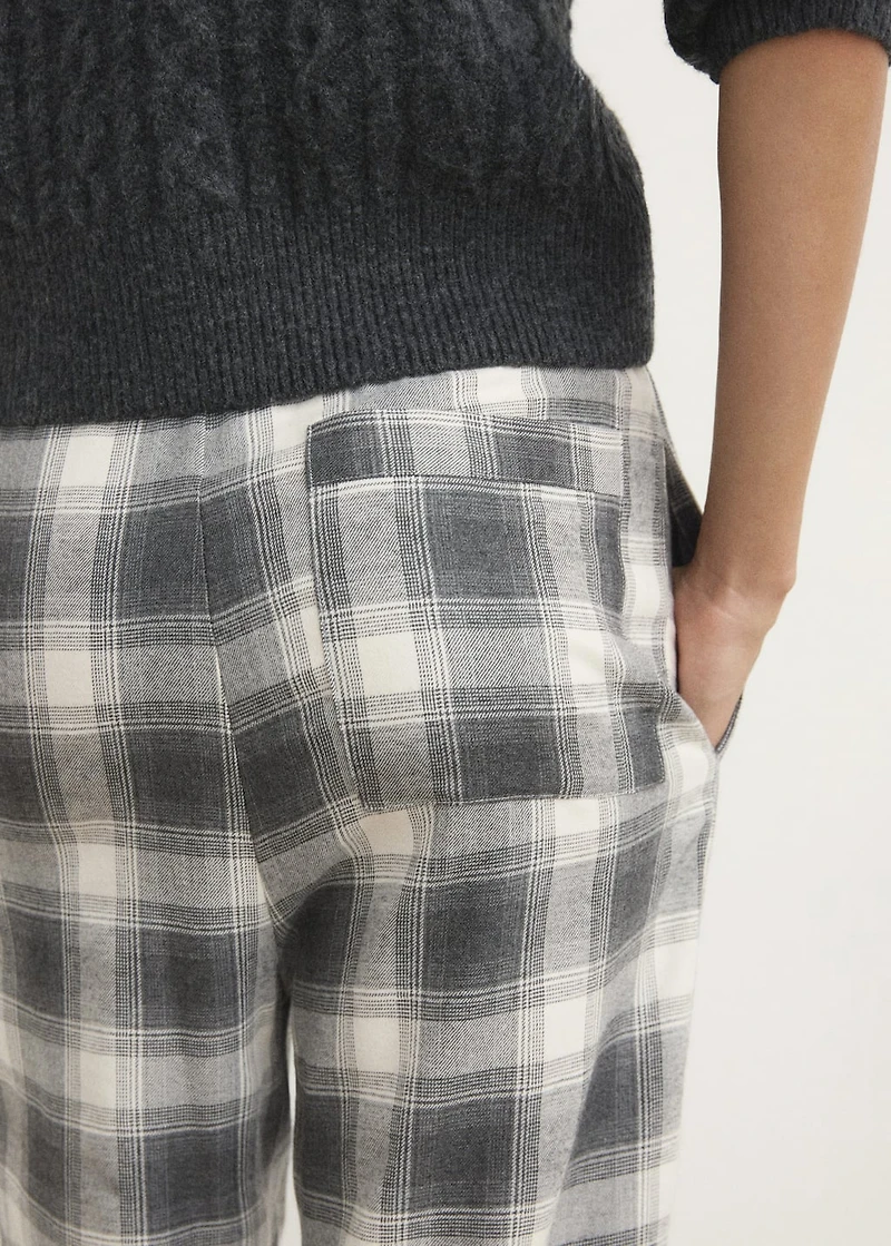 Checked flannel trousers