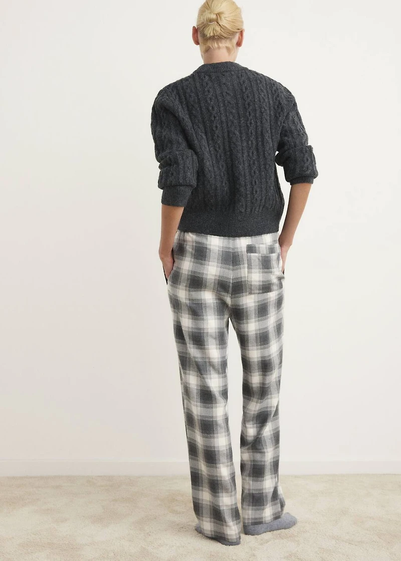 Checked flannel trousers