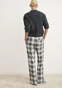Checked flannel trousers