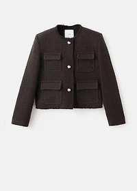 Tweed jacket with frayed ends