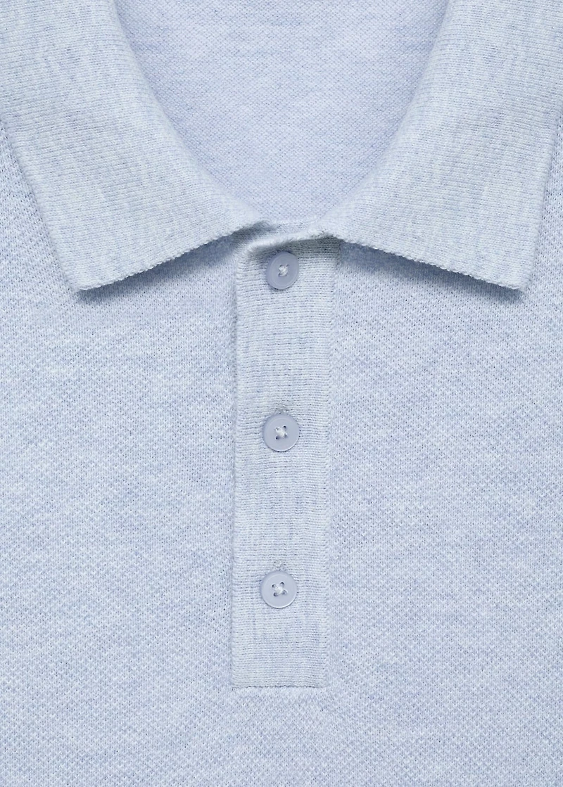 Structured knitted slim-fit polo shirt