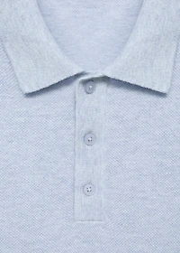 Structured knitted slim-fit polo shirt