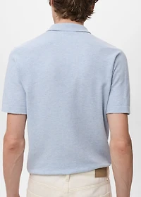 Structured knitted slim-fit polo shirt