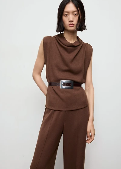 Draped neck top