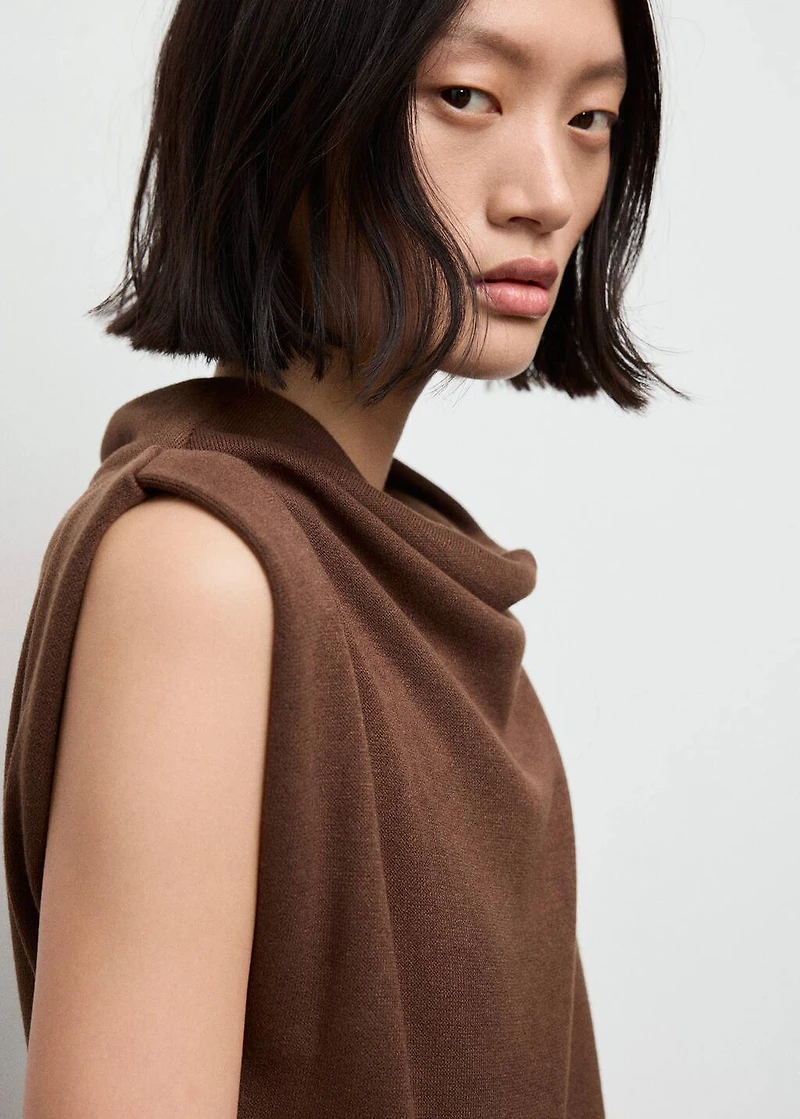 Draped neck top